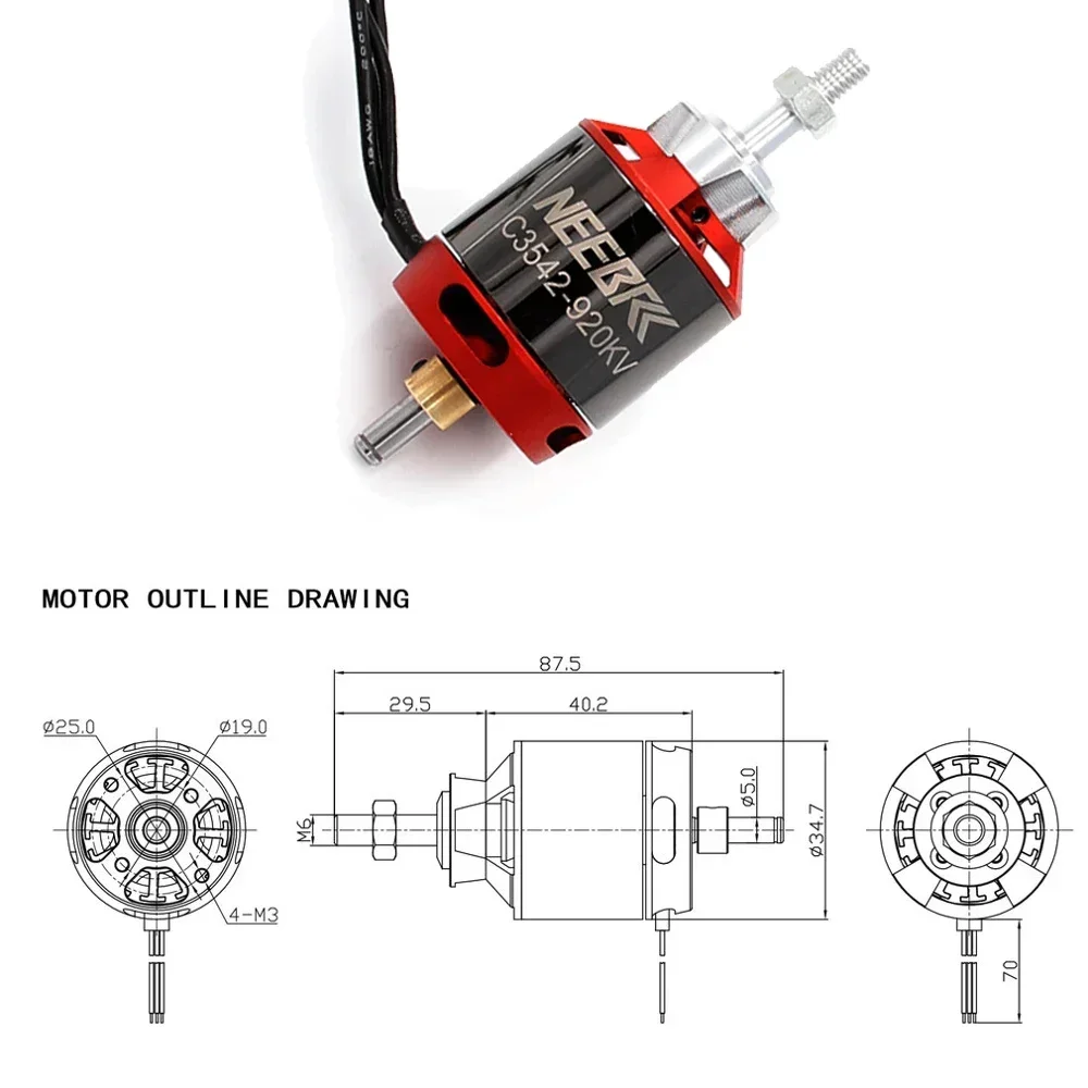 1/2/4 Uds 3542 920KV 1400KV Mo - Rc Plane Hobby Zone reseña y precio